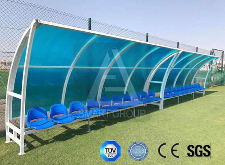 Aluminum Football Team Shelter Benches